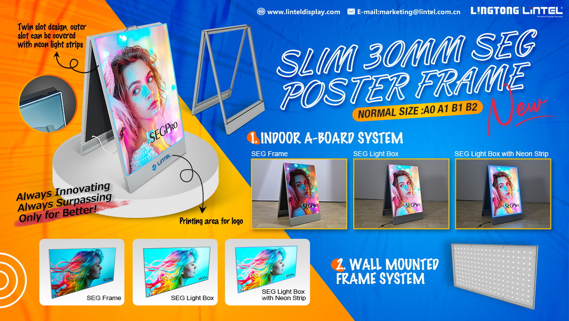 Slim 30mm SEG Poster Frame Light Box For Sale